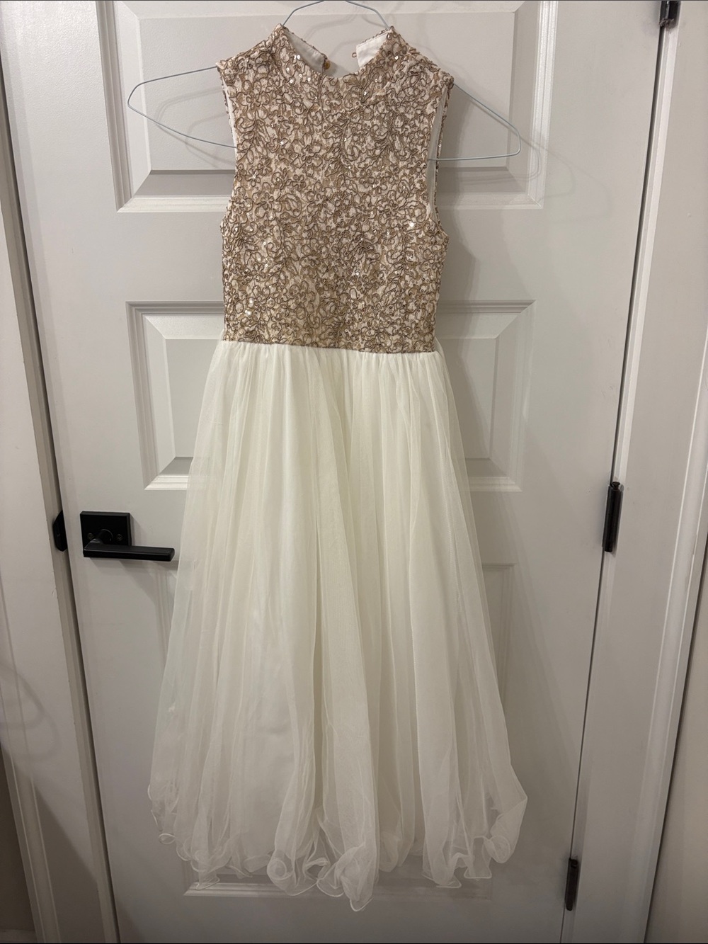 Xtraordinary Ivory Tulle Dress with Gold Lace Bodice